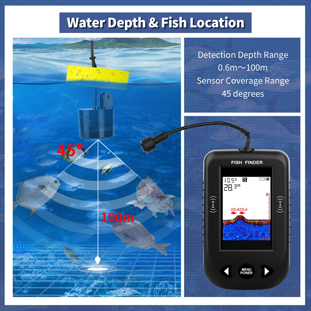 Sonda de Pesca Erchang XF03, 4 - Fish Finder Portable reseña y precio